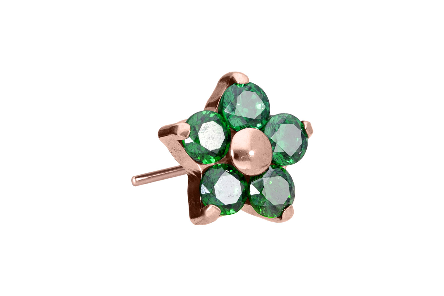 Titan Aufsatz mit Push Pin KRISTALLBLUME von Piercingline
